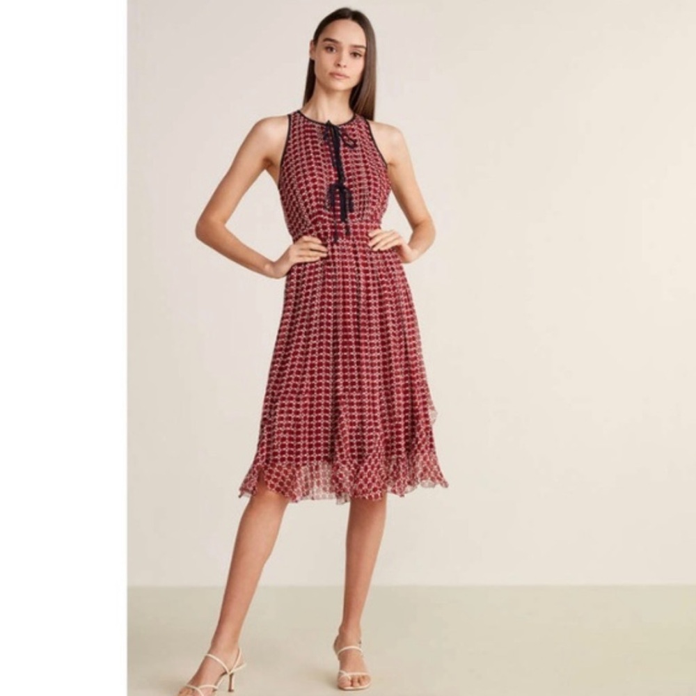 Joie Rolanda Geo Nautical Print‎ Silk Midi Dress Size 2